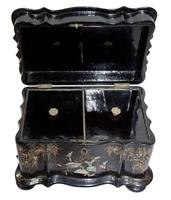 Papier Mache Tea Caddy with Mother of Pearl (3 of 6) Papier Mache Tea Caddy with Mother of Pearl (3 of 6)