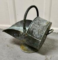 Large Arts and Crafts Shabby (verdigris) Copper Helmet Coal Scuttle (2 of 4) Large Arts and Crafts Shabby (verdigris) Copper Helmet Coal Scuttle (2 of 4)