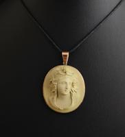 Antique Lava Cameo Pendant, 9ct Rose Gold (11 of 14) Antique Lava Cameo Pendant, 9ct Rose Gold (11 of 14)