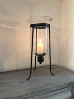 Pair of 19th Century Wrought Iron Tripod Storm Lanterns with Hand Blown Glass (3 of 3) Pair of 19th Century Wrought Iron Tripod Storm Lanterns with Hand Blown Glass (3 of 3)