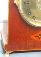 Antique Mahogany Inlaid Ormolu Finials 8 Day Striking Mantle Clock (6 of 10) Antique Mahogany Inlaid Ormolu Finials 8 Day Striking Mantle Clock (6 of 10)
