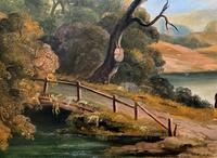 Large Stunning 19thc Arcadian Landscape Oil Painting in the 18th Century manner (9 of 13) Large Stunning 19thc Arcadian Landscape Oil Painting in the 18th Century manner (9 of 13)