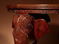 Anglo Indian Fine Carved Hardwood Round Side Elephant Table. 19th Century (5 of 12) Anglo Indian Fine Carved Hardwood Round Side Elephant Table. 19th Century (5 of 12)