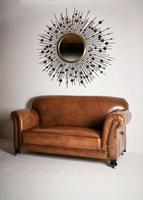Late Victorian Leather Upholstered Drop-Arm Sofa (7 of 9) Late Victorian Leather Upholstered Drop-Arm Sofa (7 of 9)