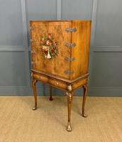 Floral Painted Burr Walnut Cabinet on Stand (12 of 15) Floral Painted Burr Walnut Cabinet on Stand (12 of 15)