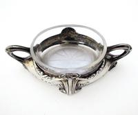 German Art Nouveau 925 Solid Sterling Silver & Glass WMF Style Antique Salt Cellar Dish - Wilhelm Binder c.1905 (2 of 7) German Art Nouveau 925 Solid Sterling Silver & Glass WMF Style Antique Salt Cellar Dish - Wilhelm Binder c.1905 (2 of 7)