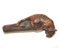 Good Carved Boxwood Novelty Parasol Handle of Tiger Glass Eyes c.1900 (2 of 8) Good Carved Boxwood Novelty Parasol Handle of Tiger Glass Eyes c.1900 (2 of 8)