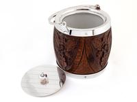 Carved Wood & Silver Plated Barrel with a White China Liner (3 of 4) Carved Wood & Silver Plated Barrel with a White China Liner (3 of 4)