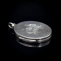 Antique Aesthetic Sterling Silver Oval Locket Pendant Initialled 'M K H' (8 of 11) Antique Aesthetic Sterling Silver Oval Locket Pendant Initialled 'M K H' (8 of 11)