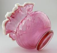 Fenton USA Glass Cranberry Snow Crest Vase with Frilled Rim c.1939 (6 of 6) Fenton USA Glass Cranberry Snow Crest Vase with Frilled Rim c.1939 (6 of 6)