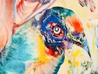 A Stunning Original Gabrielle Bouffay Watercolour Painting L'Oiseau Bleu 1968 (5 of 7) A Stunning Original Gabrielle Bouffay Watercolour Painting L'Oiseau Bleu 1968 (5 of 7)
