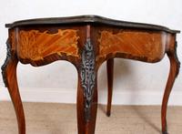 Serpentine Writing Table Louis XVI Style Inlaid Kingwood (17 of 19) Serpentine Writing Table Louis XVI Style Inlaid Kingwood (17 of 19)