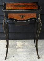 Fine Quality 19th Century French Ebonised & Amboyna Serpentine Sewing Table (11 of 21) Fine Quality 19th Century French Ebonised & Amboyna Serpentine Sewing Table (11 of 21)