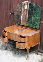 1940s Burr Walnut Dressing Table with Large Mirror (2 of 3) 1940s Burr Walnut Dressing Table with Large Mirror (2 of 3)