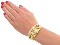 0.49ct Diamond & 18ct Yellow Gold Triple-locket Bangle - Antique c.1880 (10 of 12) 0.49ct Diamond & 18ct Yellow Gold Triple-locket Bangle - Antique c.1880 (10 of 12)