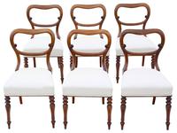 Antique Set of 6 Victorian Rosewood Balloon Back Dining Chairs – Mid 19th Century, High-quality Originals