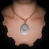Antique Aesthetic Sterling Silver Oval Locket Pendant Initialled 'M K H' (11 of 11) Antique Aesthetic Sterling Silver Oval Locket Pendant Initialled 'M K H' (11 of 11)