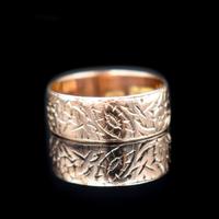 Antique Fancy Engraved Floral Patterned 9ct 9K Gold Stacking Band Ring (7 of 9) Antique Fancy Engraved Floral Patterned 9ct 9K Gold Stacking Band Ring (7 of 9)