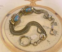 Antique Pocket Watch Chain 1880s Victorian Silver Nickel & Enamel Fancy Albert (3 of 11) Antique Pocket Watch Chain 1880s Victorian Silver Nickel & Enamel Fancy Albert (3 of 11)