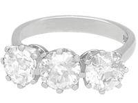 Gia Certified 3.09ct Diamond & Platinum Trilogy Ring - Antique & Contemporary (4 of 9) Gia Certified 3.09ct Diamond & Platinum Trilogy Ring - Antique & Contemporary (4 of 9)