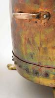 Large Victorian studded copper fireside log bucket or planter on brass feet (5 of 6) Large Victorian studded copper fireside log bucket or planter on brass feet (5 of 6)
