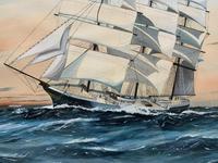 Awesome Tea Clipper Ship 'Hornet' Rough Seas Seascape Watercolour Painting c.1909 (5 of 12) Awesome Tea Clipper Ship 'Hornet' Rough Seas Seascape Watercolour Painting c.1909 (5 of 12)