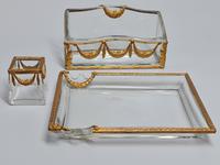 19thc Antique French Gilt Bronze Ormolu & Cut Crystal Desk Set - Letter Rack Holder, Pen / Note Tray & Pot (3 of 17) 19thc Antique French Gilt Bronze Ormolu & Cut Crystal Desk Set - Letter Rack Holder, Pen / Note Tray & Pot (3 of 17)