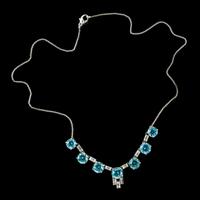 Art Deco Blue Zircon Lavaliere Necklace Silver 20ct of Zircon c.1920 (3 of 6) Art Deco Blue Zircon Lavaliere Necklace Silver 20ct of Zircon c.1920 (3 of 6)