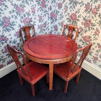 Vintage Chinese Rosewood Dining Set /extending Table/4chairs