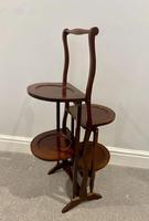 Antique Edwardian Quality Mahogany Inlaid Folding Cake Stand (3 of 5) Antique Edwardian Quality Mahogany Inlaid Folding Cake Stand (3 of 5)