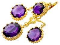9.15ct Amethyst & 21ct Yellow Gold Chandelier Earrings - Antique c.1895 (3 of 9) 9.15ct Amethyst & 21ct Yellow Gold Chandelier Earrings - Antique c.1895 (3 of 9)