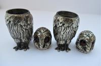 Charming Pair of Victorian EPNS Owl Pepperettes (2 of 9) Charming Pair of Victorian EPNS Owl Pepperettes (2 of 9)