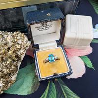 Vintage 18ct Gold Zircon & Diamond Three Stone Ring (6 of 7) Vintage 18ct Gold Zircon & Diamond Three Stone Ring (6 of 7)