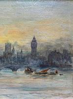 Superb Original 1921 View of Westminster, London Seascape Oil Painting (4 of 12) Superb Original 1921 View of Westminster, London Seascape Oil Painting (4 of 12)