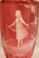 Antique Large Mary Gregory Cranberry Vase (5 of 8) Antique Large Mary Gregory Cranberry Vase (5 of 8)