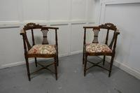 Pair of Edwardian Walnut Corner Chairs (2 of 6) Pair of Edwardian Walnut Corner Chairs (2 of 6)
