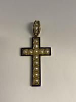Antique Victorian 15ct Blue Enamel & Pearl Memorial Cross (5 of 6) Antique Victorian 15ct Blue Enamel & Pearl Memorial Cross (5 of 6)