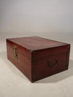 Large Early 20th Century Leather Covered Travel Trunk (3 of 7) Large Early 20th Century Leather Covered Travel Trunk (3 of 7)