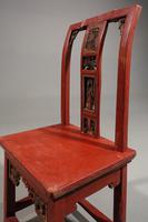 Small Early 20th Century Red Lacquer Carved Side Chair (3 of 6) Small Early 20th Century Red Lacquer Carved Side Chair (3 of 6)