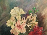 Early 20th Century Antique Still Life of Flowers in a vase Oil On Canvas Painting 1913 (6 of 13) Early 20th Century Antique Still Life of Flowers in a vase Oil On Canvas Painting 1913 (6 of 13)
