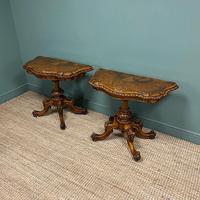 Stunning Pair of Victorian Walnut Antique Card Tables (5 of 9) Stunning Pair of Victorian Walnut Antique Card Tables (5 of 9)