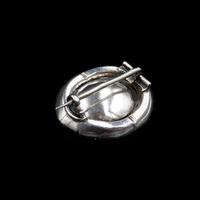 Antique Old Cut Paste Portrait Silver Oval Navette Brooch Pin (4 of 5) Antique Old Cut Paste Portrait Silver Oval Navette Brooch Pin (4 of 5)
