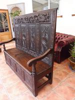Country Oak Carved Settle Depicting Phoenix 1750 (9 of 13) Country Oak Carved Settle Depicting Phoenix 1750 (9 of 13)