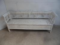 Lovely White 3-4 Seater Antique Pine Kitchen / Hall Box Settle/ Bench (4 of 10) Lovely White 3-4 Seater Antique Pine Kitchen / Hall Box Settle/ Bench (4 of 10)