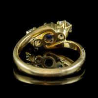 Antique Edwardian Sapphire Diamond Trilogy Twist Ring 18ct Gold Circa 1905 (6 of 8) Antique Edwardian Sapphire Diamond Trilogy Twist Ring 18ct Gold Circa 1905 (6 of 8)