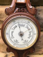 Antique Carved Oak Aneroid Barometer (4 of 7) Antique Carved Oak Aneroid Barometer (4 of 7)
