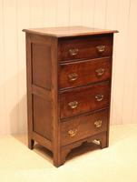 Narrow Solid Oak Chest Of Drawers