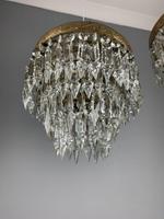 Pair of French 1930s Flush Ceiling Crystal & Brass Ceiling Lights, Rewired (7 of 9) Pair of French 1930s Flush Ceiling Crystal & Brass Ceiling Lights, Rewired (7 of 9)