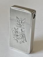 RARE Victorian Silver Vesta & Cheroot Cutter Combo Abraham Brownett London 1866