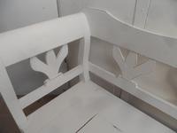 A Lovely White Tulip 3 Seater Antique/Old Pine Kitchen/Hall Box Settle/ Bench (5 of 9) A Lovely White Tulip 3 Seater Antique/Old Pine Kitchen/Hall Box Settle/ Bench (5 of 9)